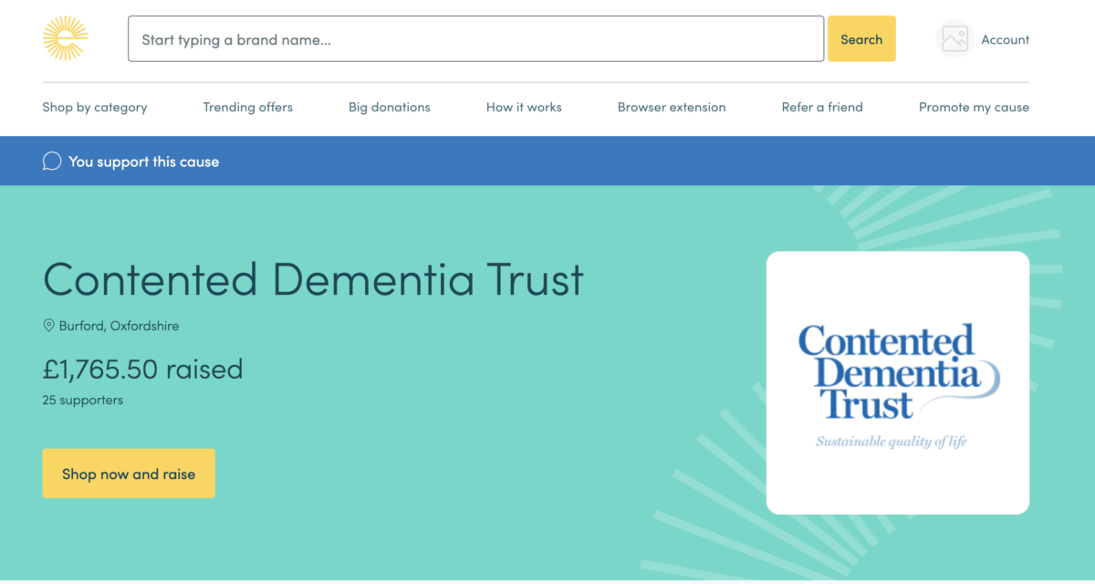 Help Contented Dementia Trust FREE, every time you shop … - Contented ...